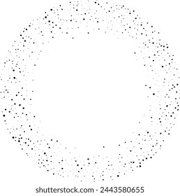 Random halftone. Background with chaotic dots, points, circle. Abstract monochrome pattern. Black and white color. Vector illustration