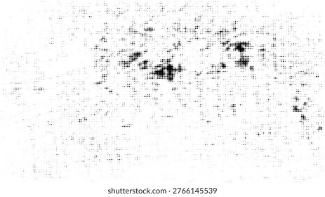 Random halftone particle dust texture with dotted noise scatter on white background grunge overlay pattern