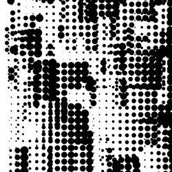 Random halftone. Pointillism style. Background with irregular, chaotic dots, points, circle. Abstract monochrome pattern. Black and white color. Vector illustration