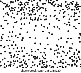 Random halftone. Pointillism style. Background with irregular, chaotic dots, points, circle. Abstract monochrome pattern. Black and white color. Vector illustration