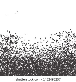 
Random halftone. Pointillism style. Background with irregular, chaotic dots, points, circle. Abstract monochrome pattern. Black and white color. Vector illustration