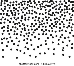 Random halftone. Pointillism style. Background with irregular, chaotic dots, points, circle. Abstract monochrome pattern. Black and white color. Vector illustration