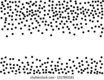 Random halftone. Pointillism style. Background with irregular, chaotic dots, points, circle. Abstract monochrome pattern. Black and white color. Vector illustration