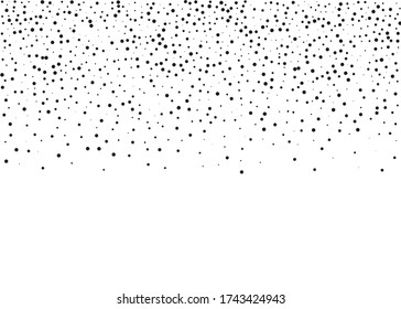 Random halftone. Pointillism style. Background with irregular, chaotic dots, points, circle. Abstract monochrome pattern. Black and white color. Vector illustration