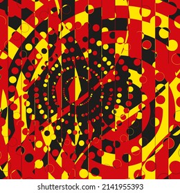 Random Halftone. Pointillism Style. Background with Irregular, Chaotic Dots, Points, Circle. Abstract Red Pattern. Vector Illustration