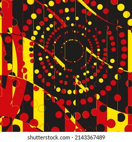 Random Halftone. Pointillism Style. Background with Irregular, Chaotic Dots, Points, Circle. Abstract Red Pattern. Vector Illustration