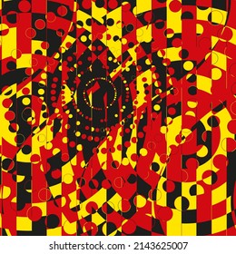 Random Halftone. Pointillism Style. Background with Irregular, Chaotic Dots, Points, Circle. Abstract Red Pattern. Vector Illustration