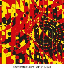 Random Halftone. Pointillism Style. Background with Irregular, Chaotic Dots, Points, Circle. Abstract Red Pattern. Vector Illustration