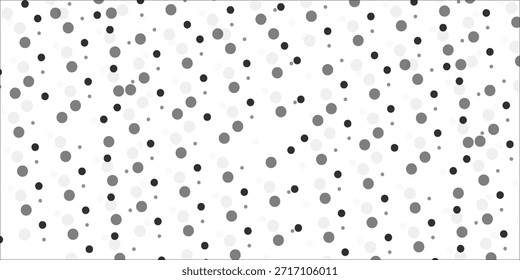 Meio-tom aleatório. Estilo pontilhismo. Fundo com pontos, pontos, círculo irregulares e caóticos. Padrão monocromático abstrato. Cor preta e branca. Ilustração vetorial