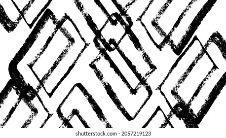 Random hand drawn figures texture. Abstract pattern. Grunge textured effect. Black isolated on white background.Vector illustration. EPS10.