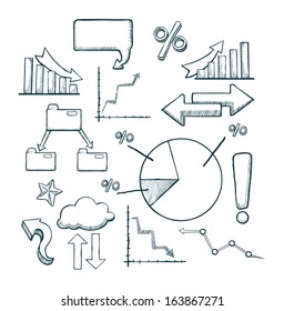 random hand drawn info-graphics, vector illustration