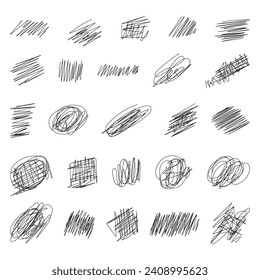 random hand drawn pen scribbles editable stroke weight - eps file