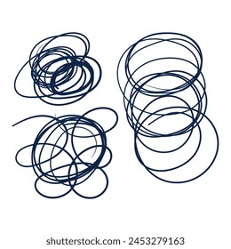 Zufällige handgezeichnete Scribbles Doodles Line Vektorgrafik Scribbles Zeichnen Sets