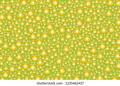 Random heart mark pattern, metallic material, image of love