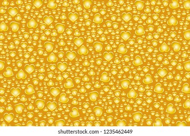 Random heart mark pattern, metallic material, image of love