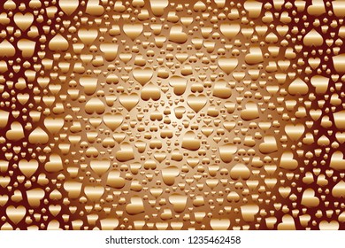 Random heart mark pattern, metallic material, image of love