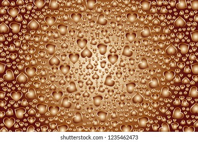 Random heart mark pattern, metallic material, image of love