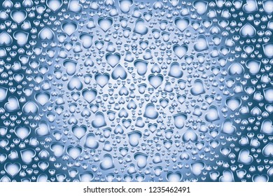 Random heart mark pattern, metallic material, image of love