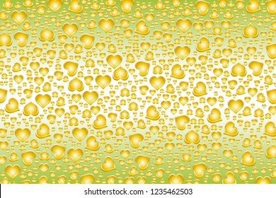 Random heart mark pattern, metallic material, image of love