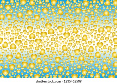 Random heart mark pattern, metallic material, image of love