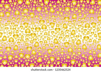 Random heart mark pattern, metallic material, image of love