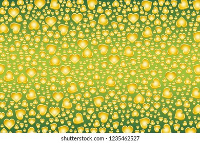 Random heart mark pattern, metallic material, image of love