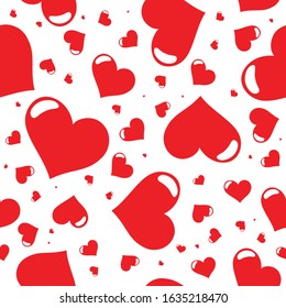 Random heart print seamless transparent pattern