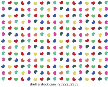 Random heart shape pattern in different colure