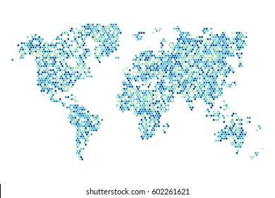 Random Hexagon Of World Map.