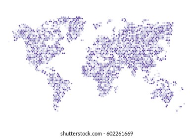 Random hexagon of world map.