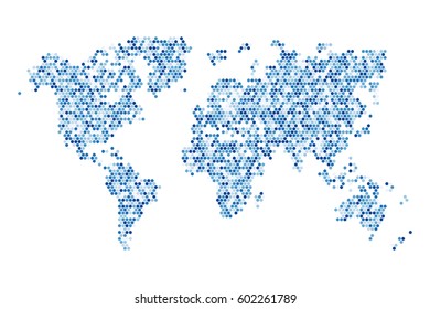Random Hexagon Of World Map.