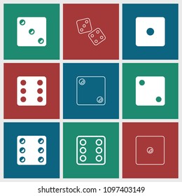 Random icon. collection of 9 random filled and outline icons such as dice. editable random icons for web and mobile.