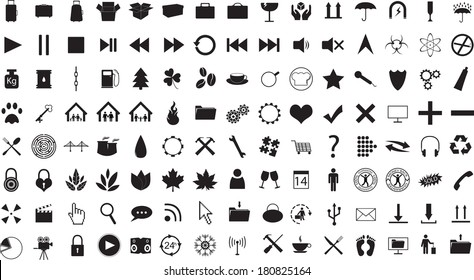 Random Icon Collection Illustrated On White