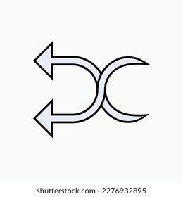 Random Icon. Disordered Direction Symbol.