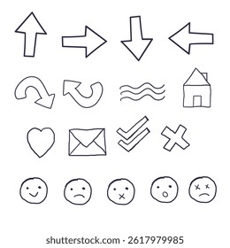 Random Icon Line Art Vector Illustration