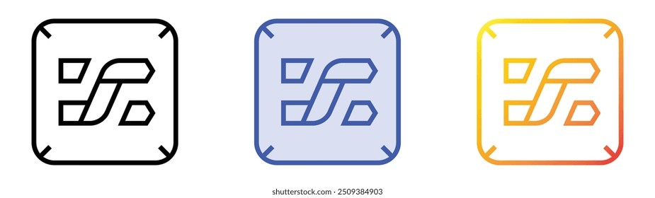 random icon. Linear, Blue Fill and Gradient Style Design Isolated On White Background