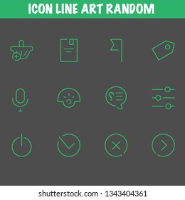 Random icon set with line art style