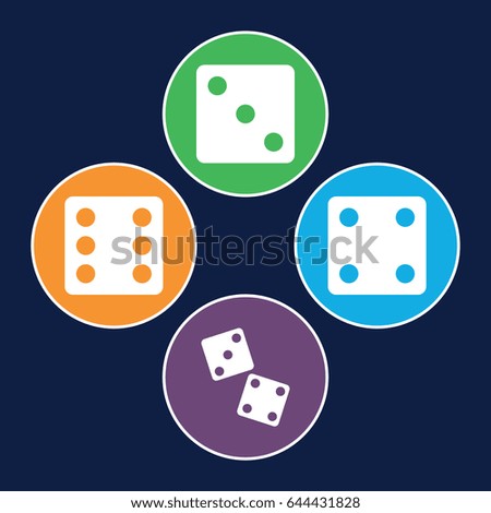 Random icons set. set of 4 random filled icons such as dice