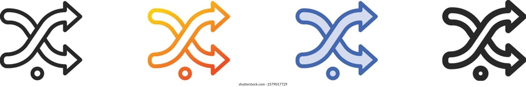 random icon.Thin Linear, Gradient, Blue Stroke and bold Style Design Isolated On White Background