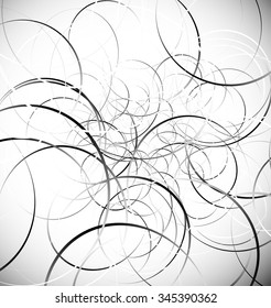 Random, intersecting circles, abstract background. vector art