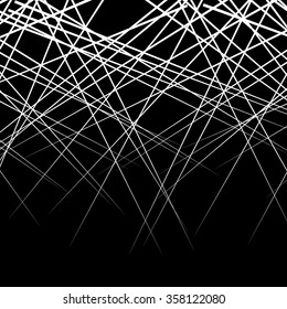 Random, intersecting lines. Abstract monochrome vector texture / pattern.