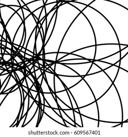 Random intersecting lines abstract pattern / texture. Geometric monochrome background