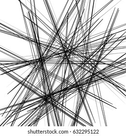 Random intersecting lines geometric pattern. Abstract geometric black and white texture / pattern