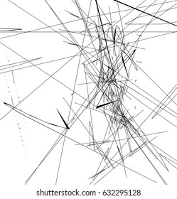 Random intersecting lines geometric pattern. Abstract geometric black and white texture / pattern