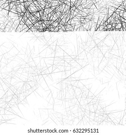 Random intersecting lines geometric pattern. Abstract geometric black and white texture / pattern