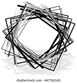 Random intersecting squares. Abstract geometric element.
