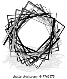 Random intersecting squares. Abstract geometric element.