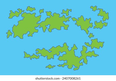 Random island shape, fantasy imaginary island for game map and other projects.