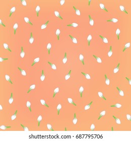 Random jasmine flowers on pink background pattern