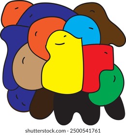 random jelly beans character with various color